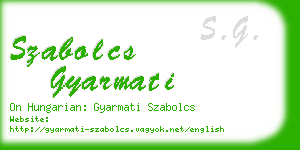 szabolcs gyarmati business card